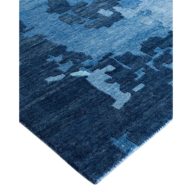 Overdyed One-of-a-Kind Rectangle 9'2" X 12'4" Hand Knotted Area Rug