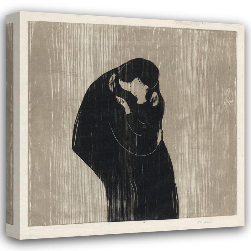 «The Kiss Iv» par Edvard Munch - Art mural sur toile tendue avec châssis, H 24 po x l 17 po