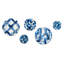 «Blue and White Tiles Diamonds», ensemble d'art mural rond géométrique moderne de 5