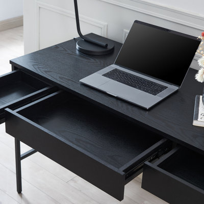 47.75'' W Mid-Century 3-Drawer Writing Desk