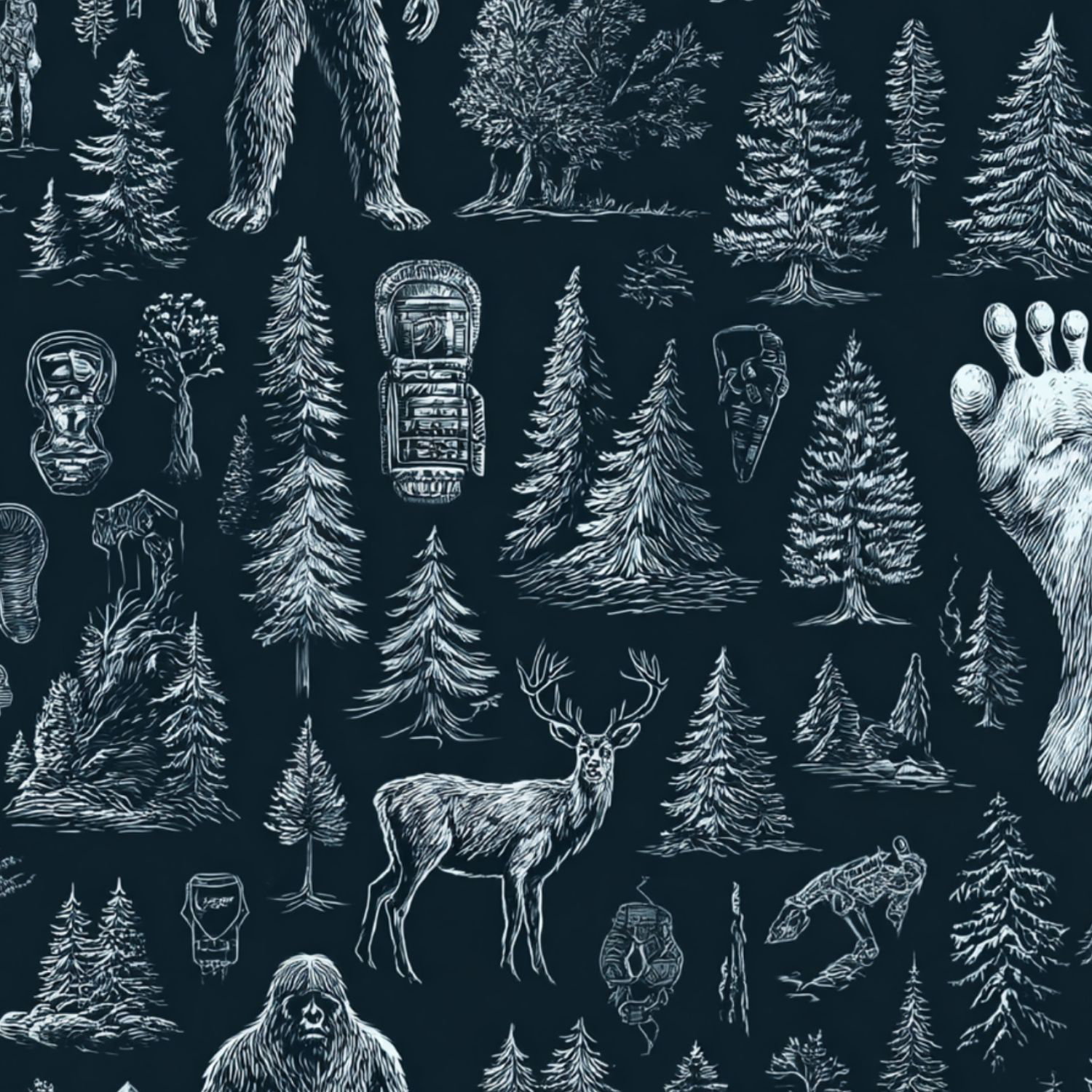 Ophelia & Co. Peel and Stick Wallpaper Contact Paper Sasquatch Cryptids ...