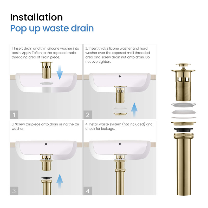Circular 2-handle 8" Widespread Bathroom Faucet with Pop Up Drain, Brushed Gold