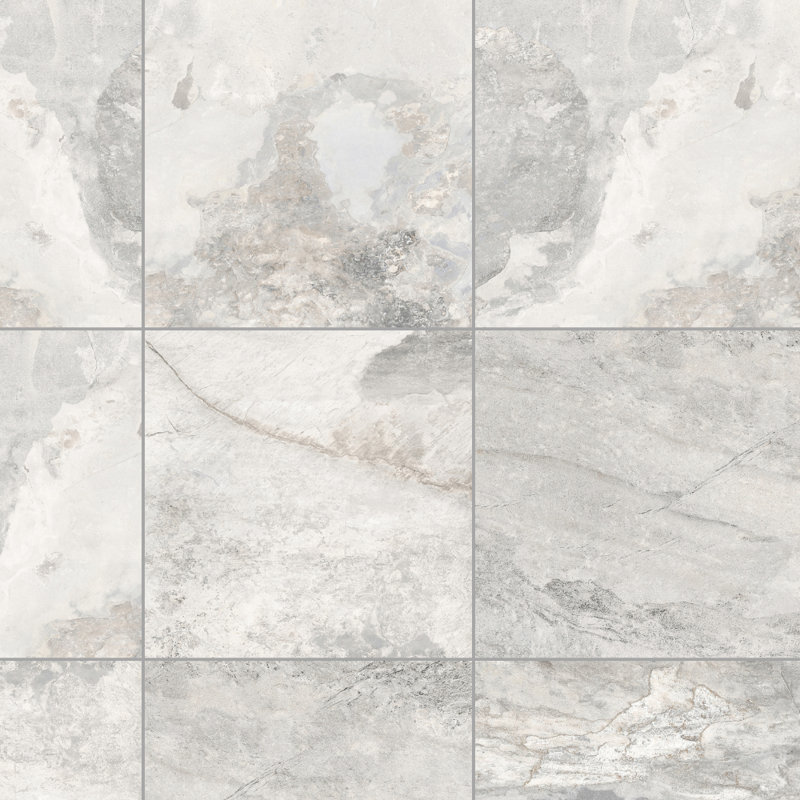 Wells Stone 6" x 6" Porcelain Stone Look Wall & Floor Tile, White