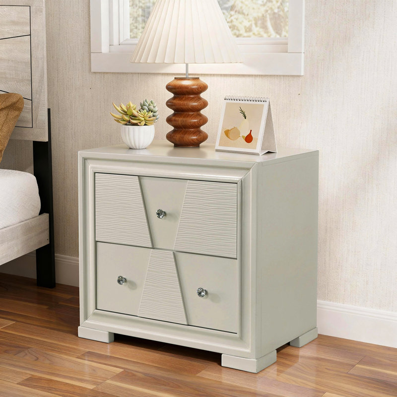 Table de chevet moderne avec rangement blanc