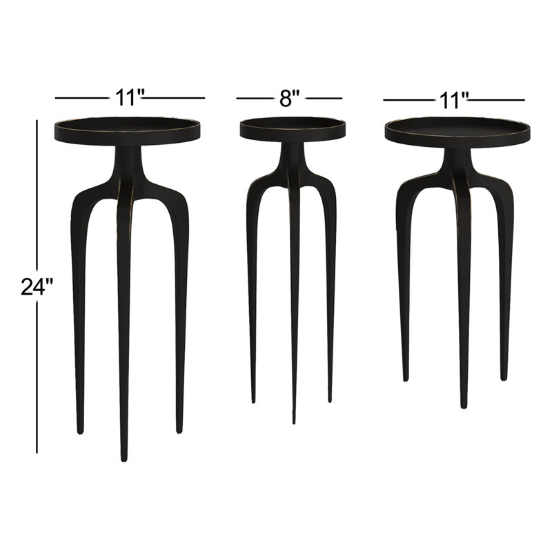 Franco Scatter Table Set of 3, Black
