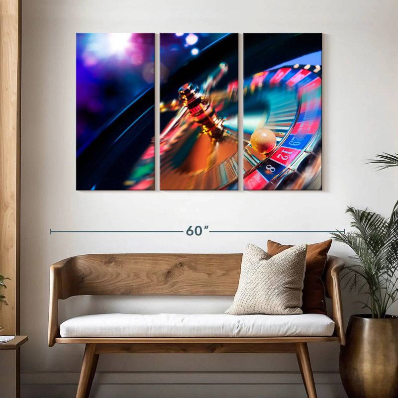 Senne Spinning Neon Roulette, 32" H x 50" W
