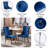 Round Dining Table Set, White Faux Marble Dining Table & Velvet Chairs with Stainless Steel Pedestal, 44.88" Dining Room Table and Chairs Set,  Circle Dining Table Set-1247455309-1247455300-1247455296