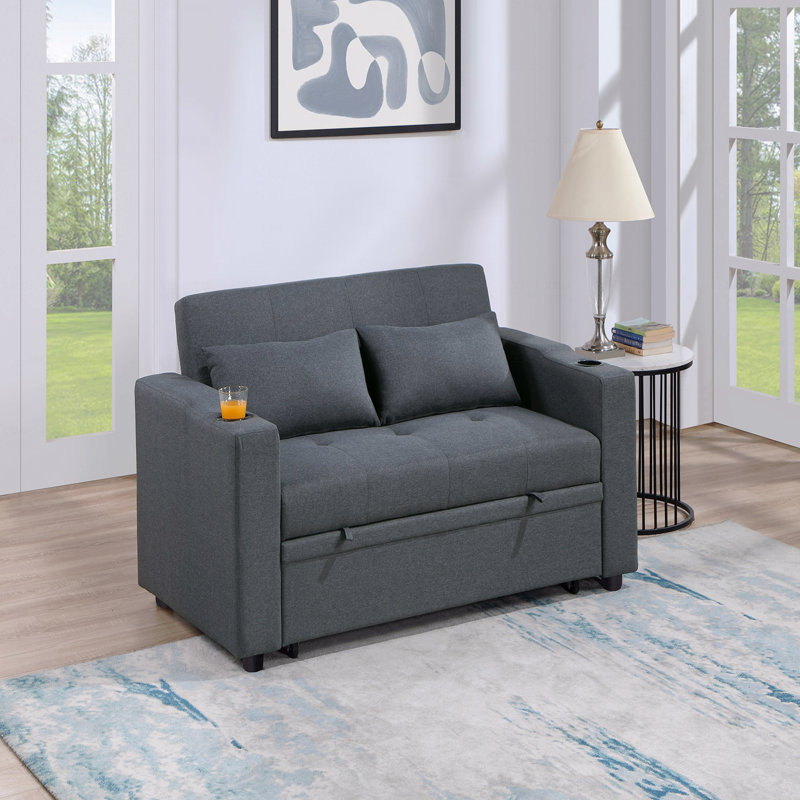 Canapé-lit de style contemporain gris anthracite, Gris anthracite