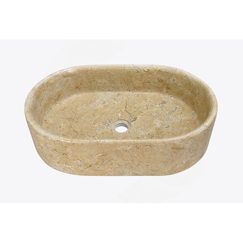 Vessel Sink, Oval-Shaped Sink For Bathroom, Beige