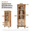 Armoire de rangement rustique en bois avec porte découpée décorative et 3 tiroirs, organisateur peu encombrant-1282280923