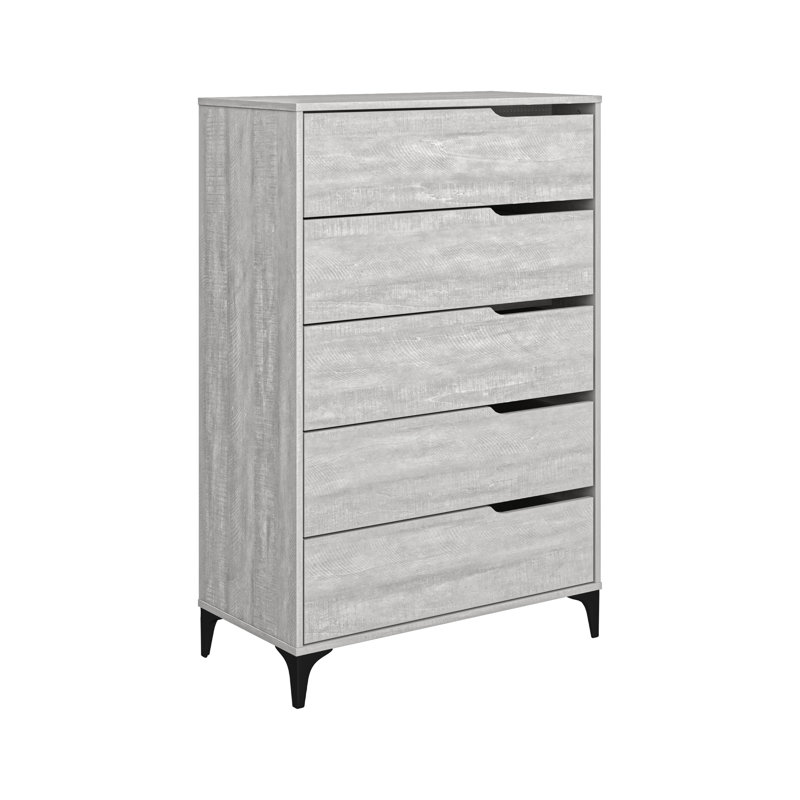 Norcross 5 Drawer 31'' W Dresser, Dusty Gray Oak