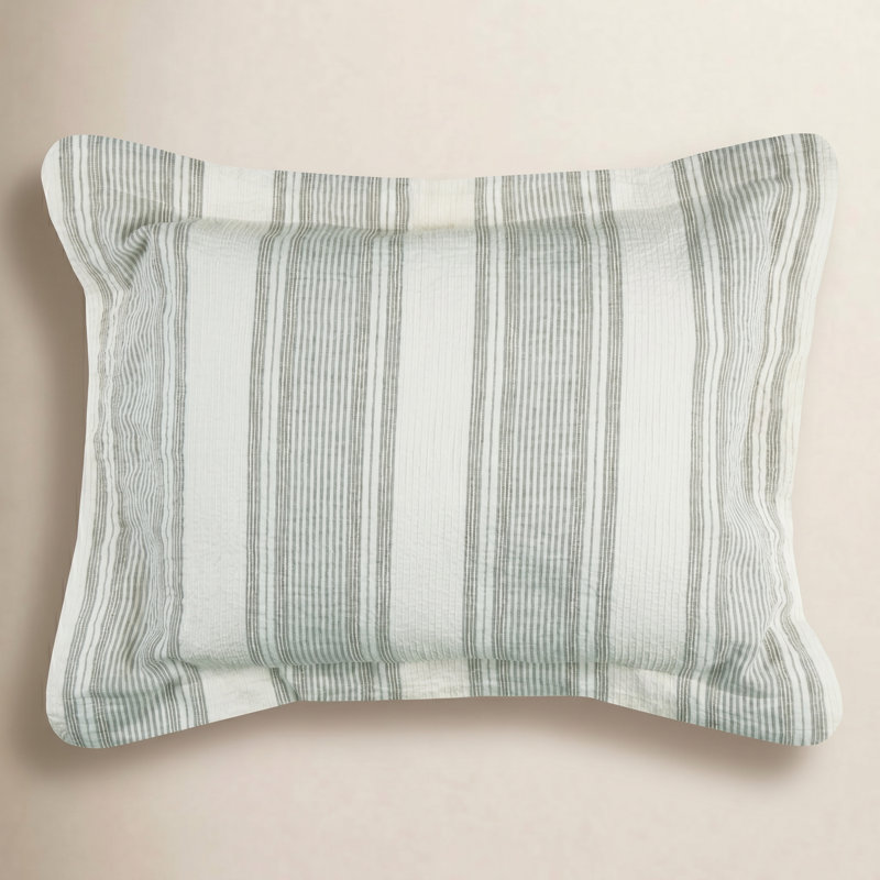 Clover 100% Linen Striped Sham, Standard