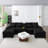 130" U-Shaped Sofa With Console