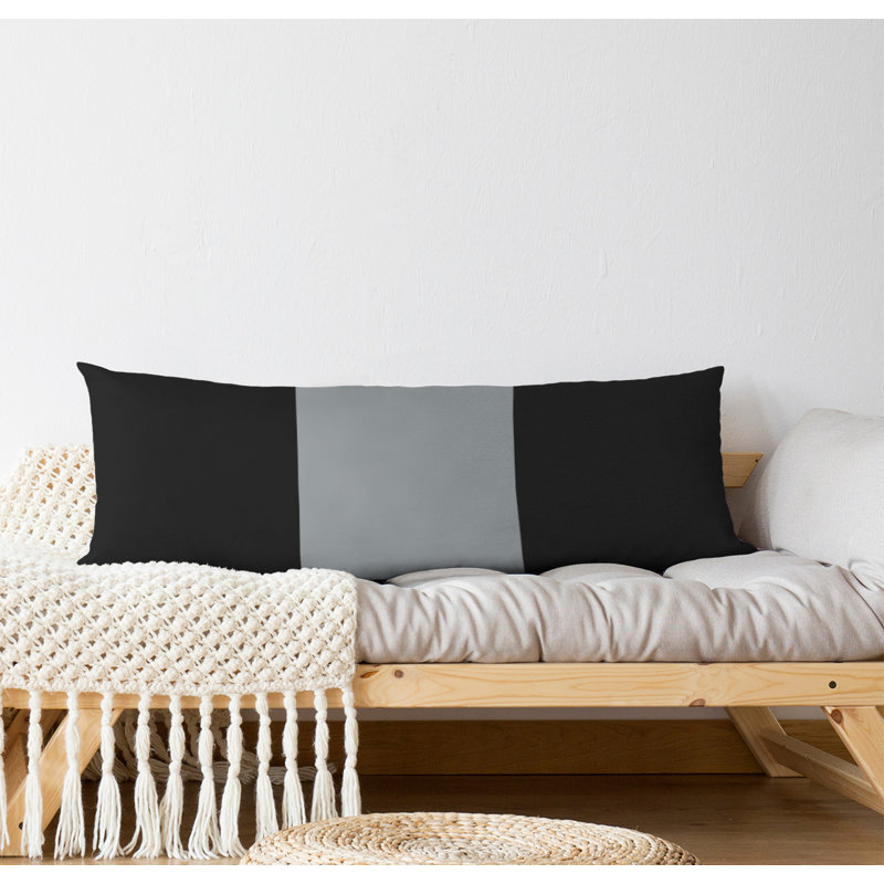 Polyester Medium Pillow, Black/Silver
