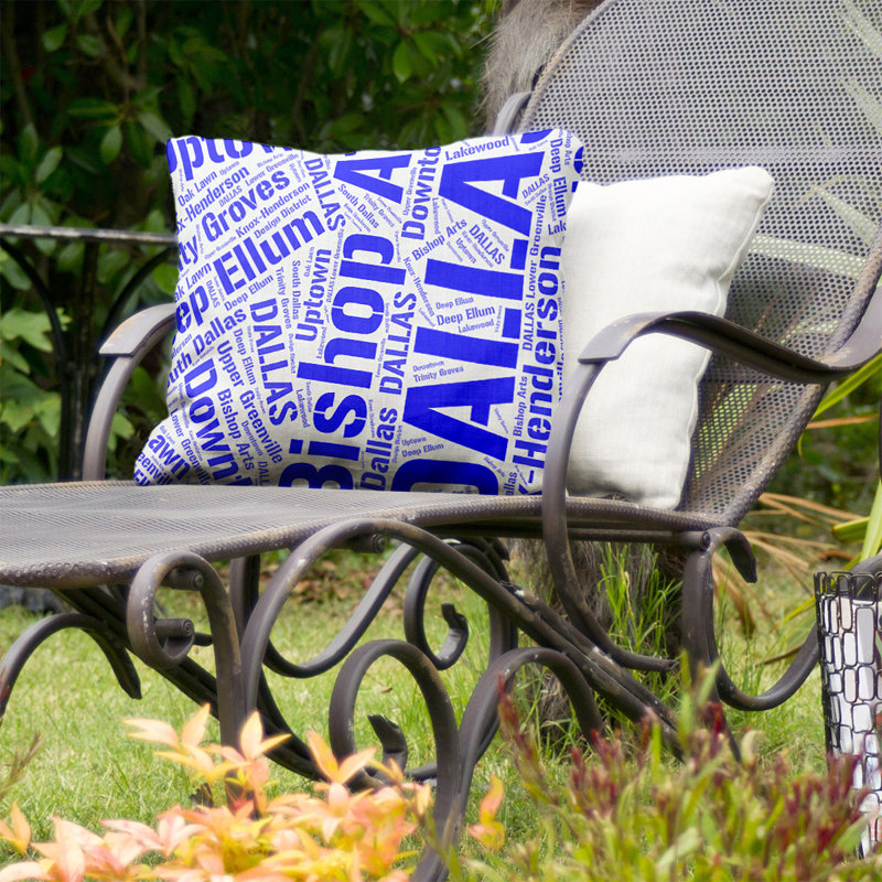 Coussin décoratif intérieur/extérieur dallas, Bleu, H 20 po x l 20 po, Non