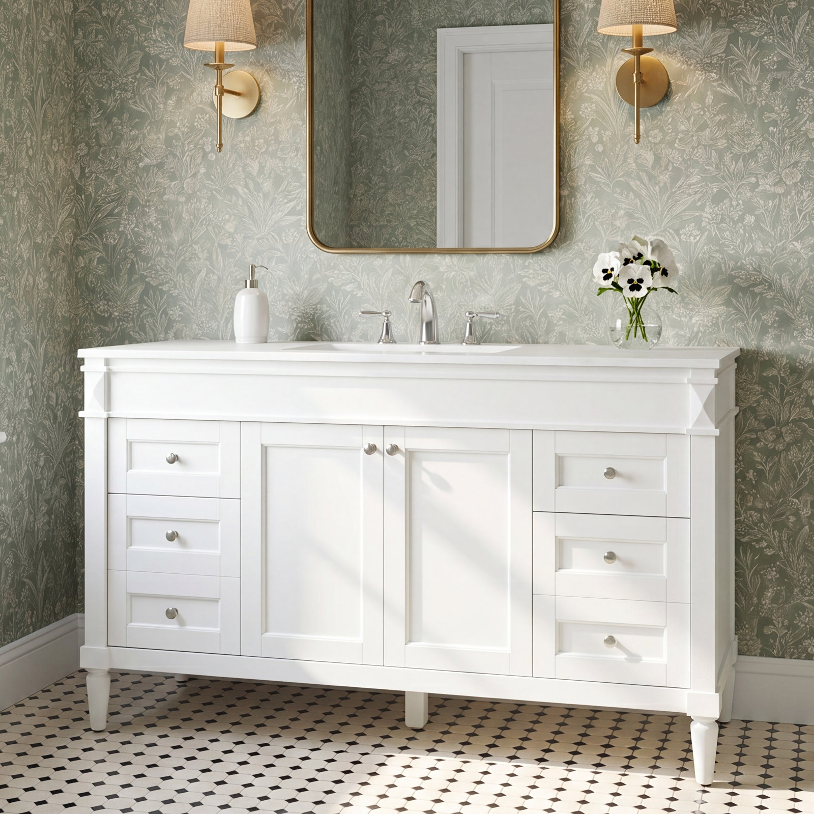 Readington 60'' Single Bathroom Vanity, White