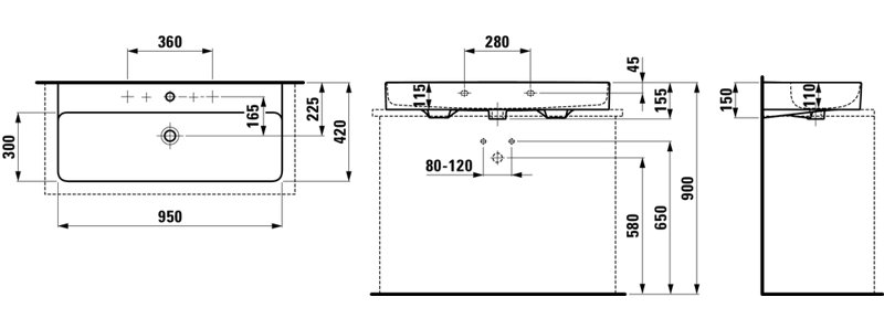 Val 37.38'' L Bathroom Sink, Single Hole