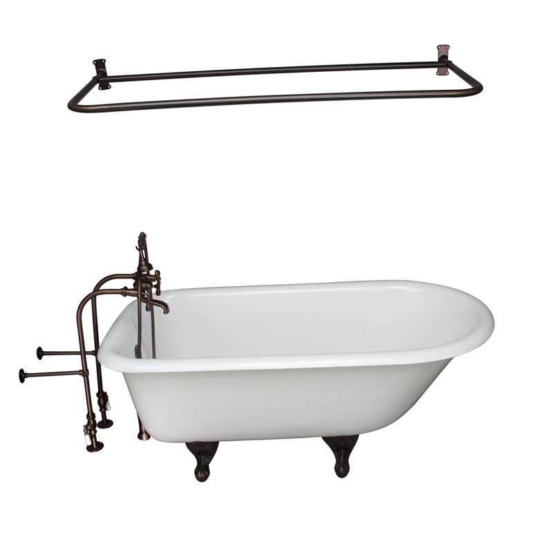 67'' x 30'' Freestanding Soaking Cast Iron Bathtub, Oil Rubbed Bronzed