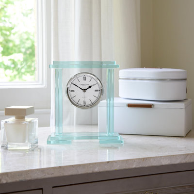Mantle Roman Numeral Quartz movement / Crystal Tabletop Clock in Clear