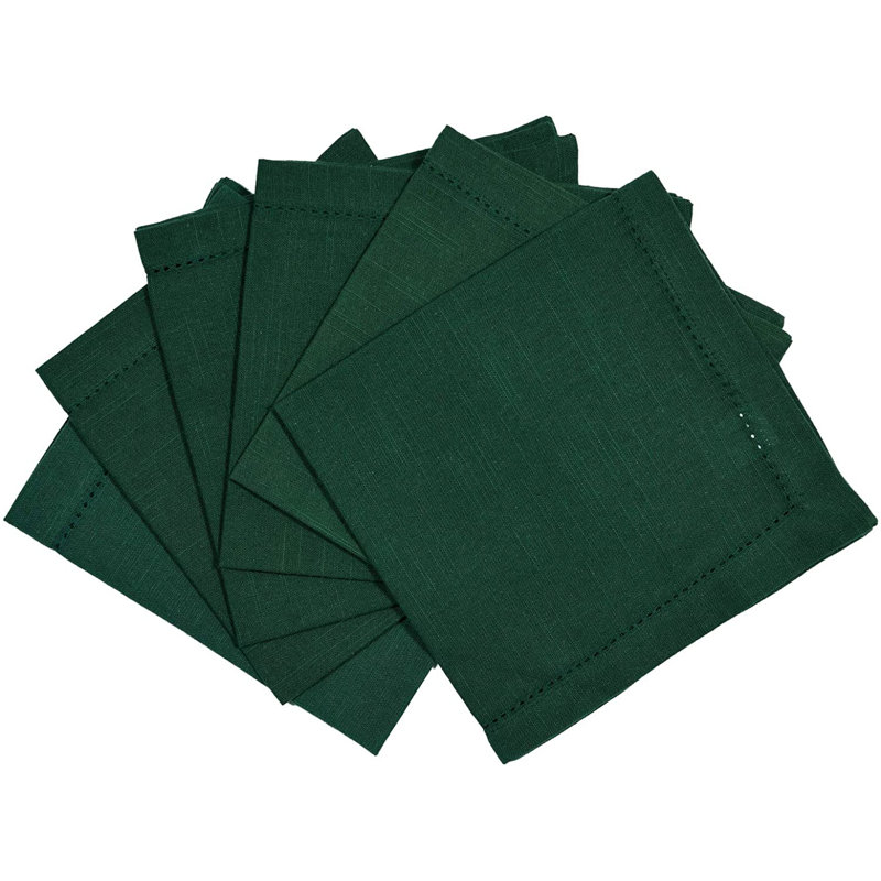 Azelia Cotton Solid Colour Square Napkin, Green