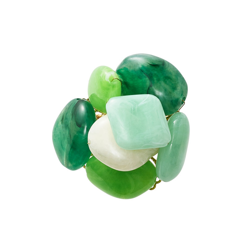 Sea Stone Napkin Ring, Green
