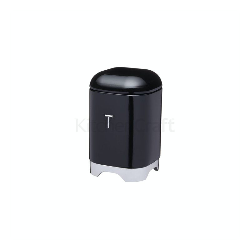 Lovello Tea Caddy, Black/Silver