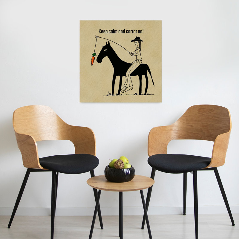 «Carrot on Cowboy Ride», reproduction d'art murale cheval contemporain, H 24 po x l 24 po