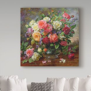 Rose Bouquets (50 Cents)' by Debi Coules Graphic Art Print on Wrapped Canvas East Urban Home Size: 26 H x 26 W x 1.5 D, Format: Wrapped Canvas