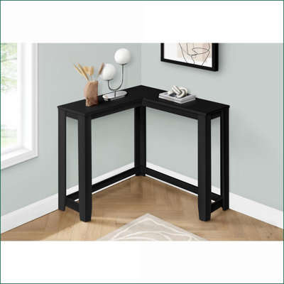 Table basse d'angle peu encombrante - Design transitionnel stratifié noir pour le salon du vestibule