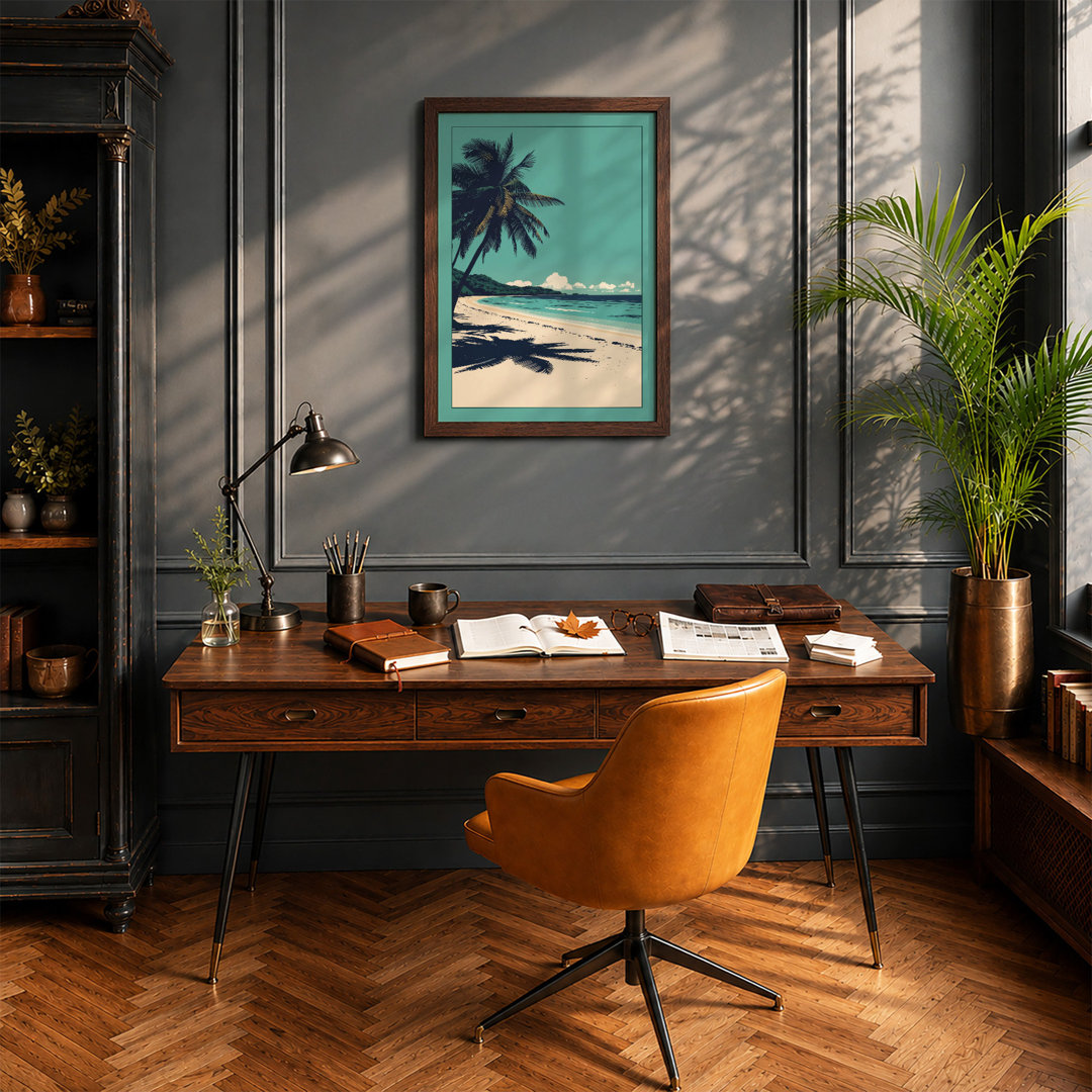 Tropical Palms Paradise Coastal - Framed Print