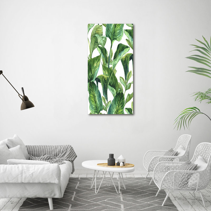 Tropical Leaves 1 Piece Wrapped Canvas Wall Art