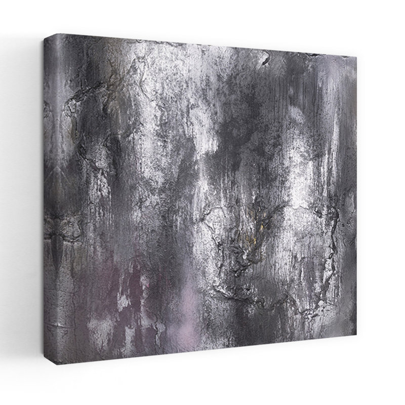 Art mural abstrait contemporain Silver Tide, H 18" x l 18"