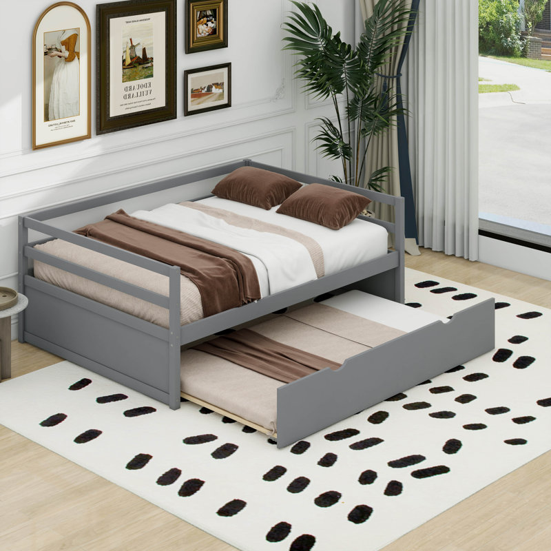 Emele Twin Daybed with Trundle, Gray