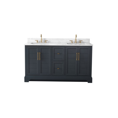 Komarek 60" Freestanding Double Sink Bathroom Vanity with Top
