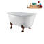Baignoire de trempage sur pieds en acrylique 57 "avec drain, pattes et plateau en bambou 57" Streamline-83636145-90752935