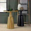 Table basse en bois de manguier noir avec plateau en relief et amp; Base stable pour le salon
