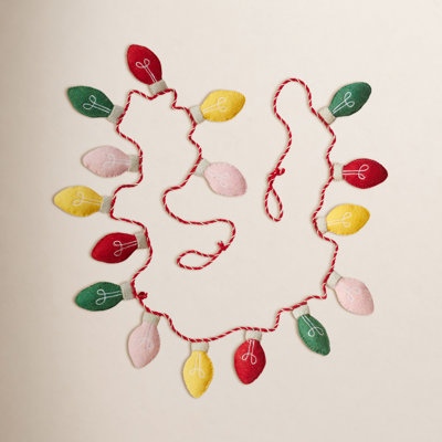 String Lights Wool Felt Garland Multi Christmas