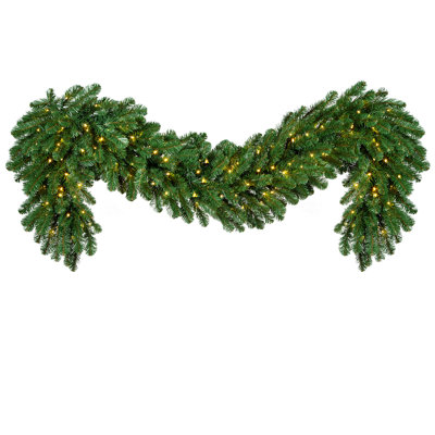 108'' in. Lighted Faux Fir Garland