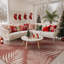 Tapis d'extérieur portatif rouge / beige Elkader Christmas-1151547014-1177187796