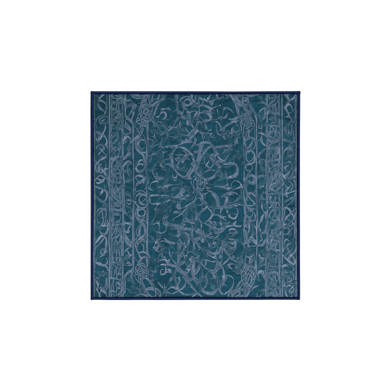 Machine Washable Gray Area Rug, Square 7'