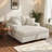 52.8 Inch 3 In 1 Pull-Out Sofa Bed,Corduroy Reclining Sleeper Sofa,Convertible Loveseat-1622842003