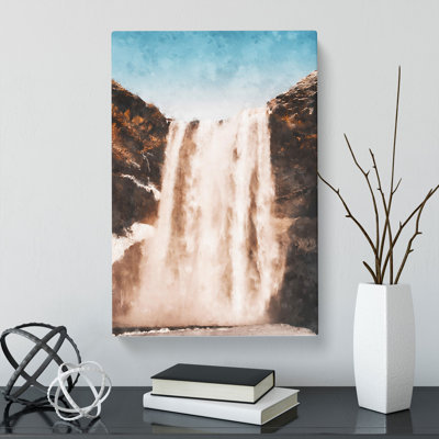 View Of Skogafoss Waterfall In Iceland - Wrapped Canvas