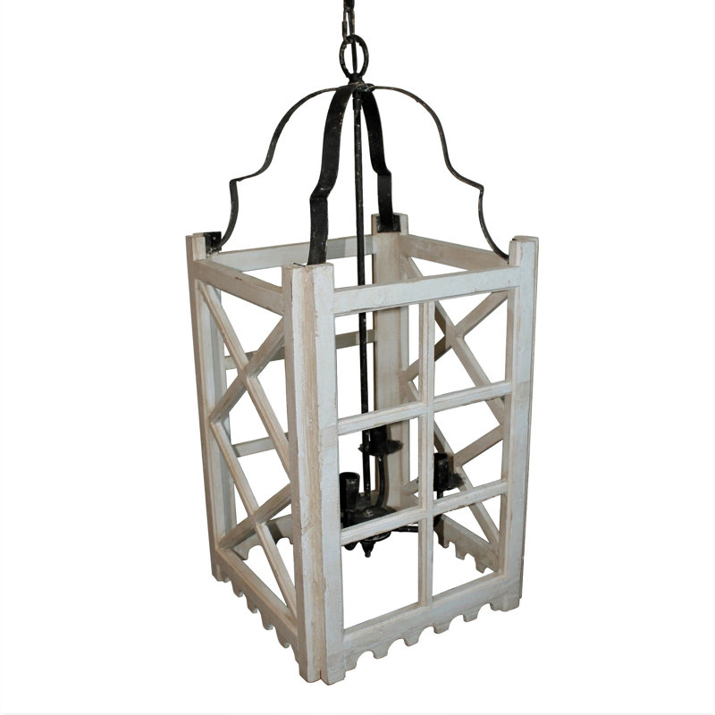 Lustre rectangulaire lanterne 4 lumières Raevon
