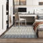 Tapis imitation cachemire à rayures géométriques-115294610