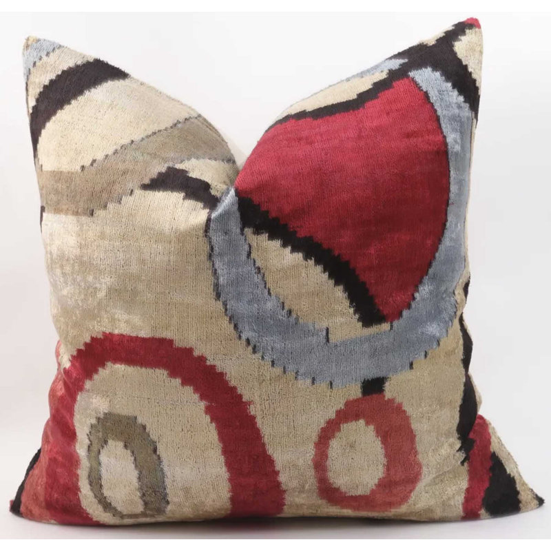 Jute Silk Velvet Accent Pillow