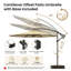 Parasols déportés avec base, kaki-1679387307