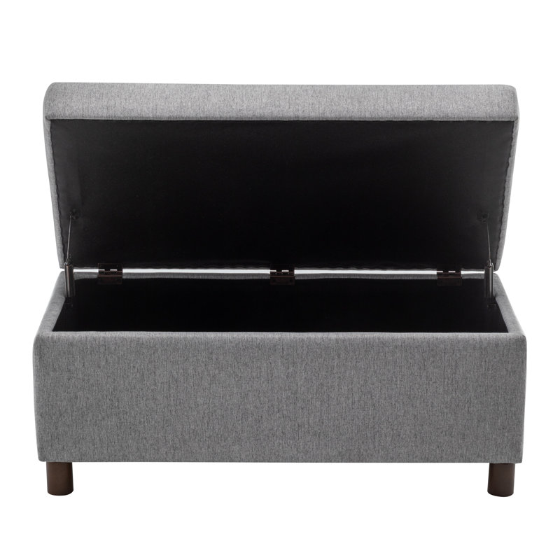Banc de rangement rembourré Calletana, Gris / uni