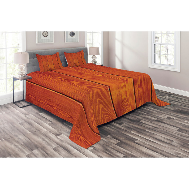 Rustic Polyester Abstract Coverlet, King Bedspread + 2 Shams