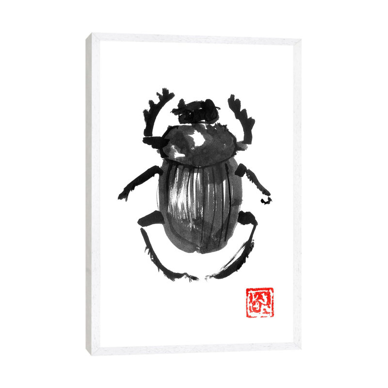 Beetle by Péchane - Painting on Canvas, 152.5 cm H x 101.5 cm W, White Framed
