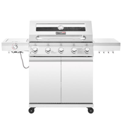 Royal Gourmet Stainless Steel 5-Burner Gas Grill with Infrared Side Burner, 72000 BTU Output, Silver